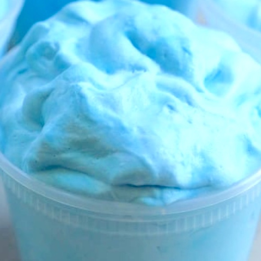 It is a blue fluffy slime